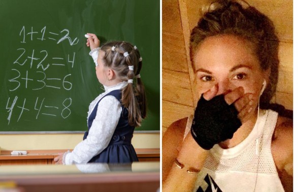 playmate laughs at schoolgirl